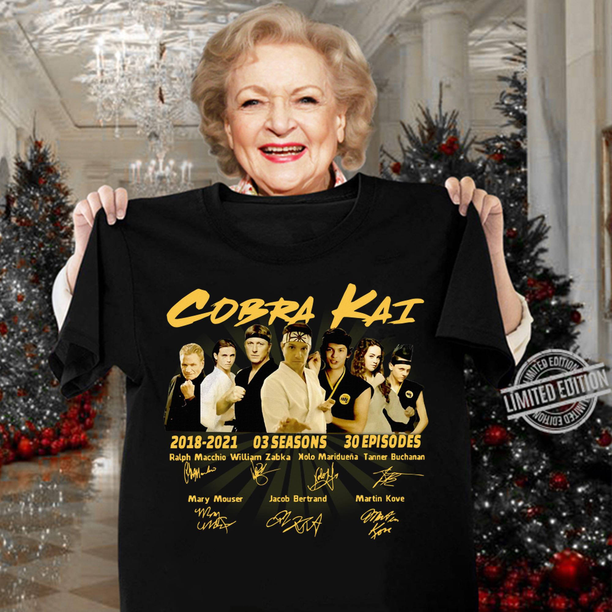 All character Cobra Kai 2018-2021 3 seasons 30 episodes signed t-shirt