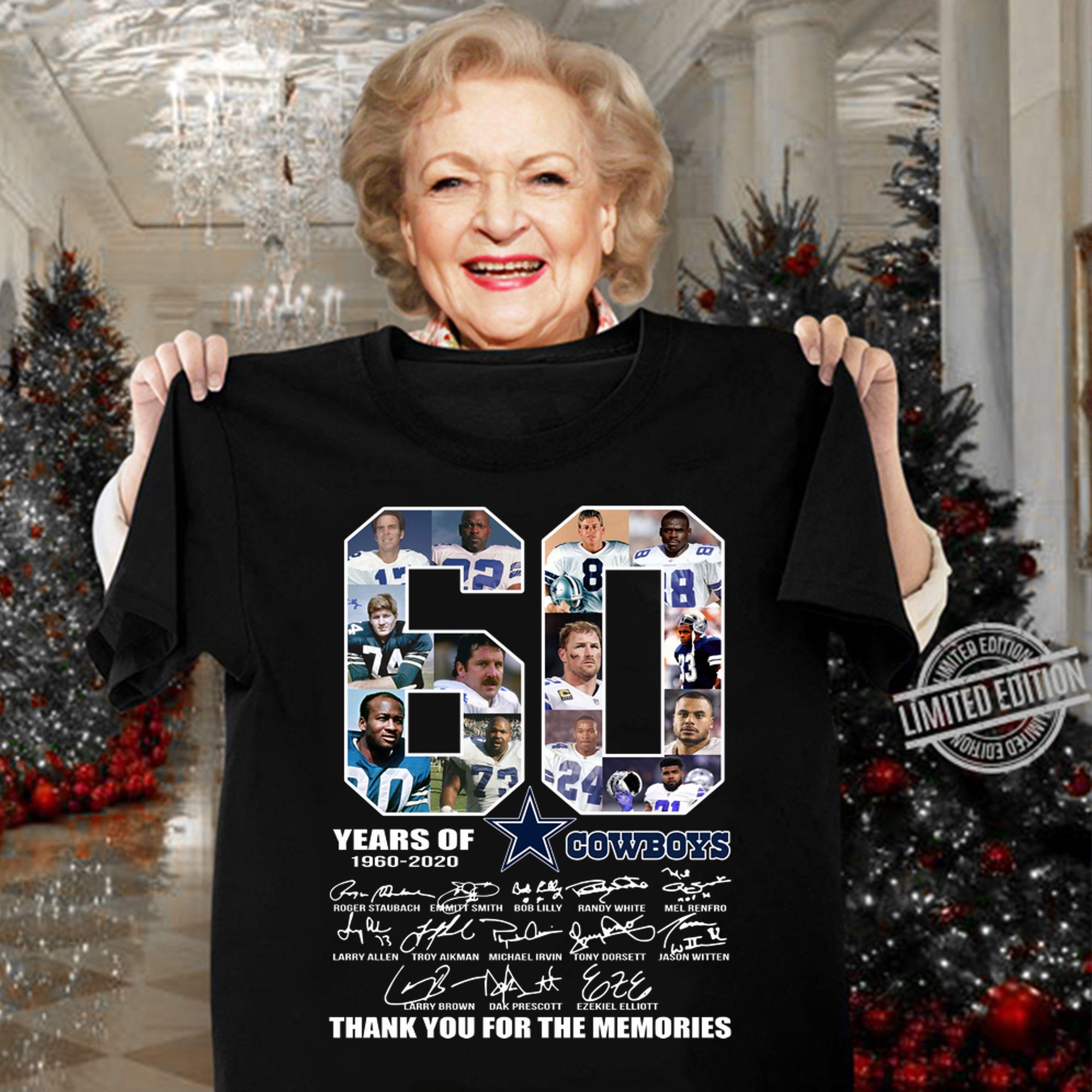 Dallas Cowboys 60 Years 1960-2020 Signatures t-shirt