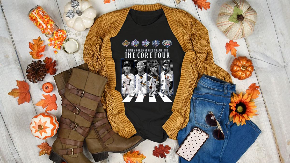 New York Yankees 5 Times World Series Champions The Core Four t-shirt 3 New York Yankees 5 Times World Series Champions The Core Four t-shirt 4