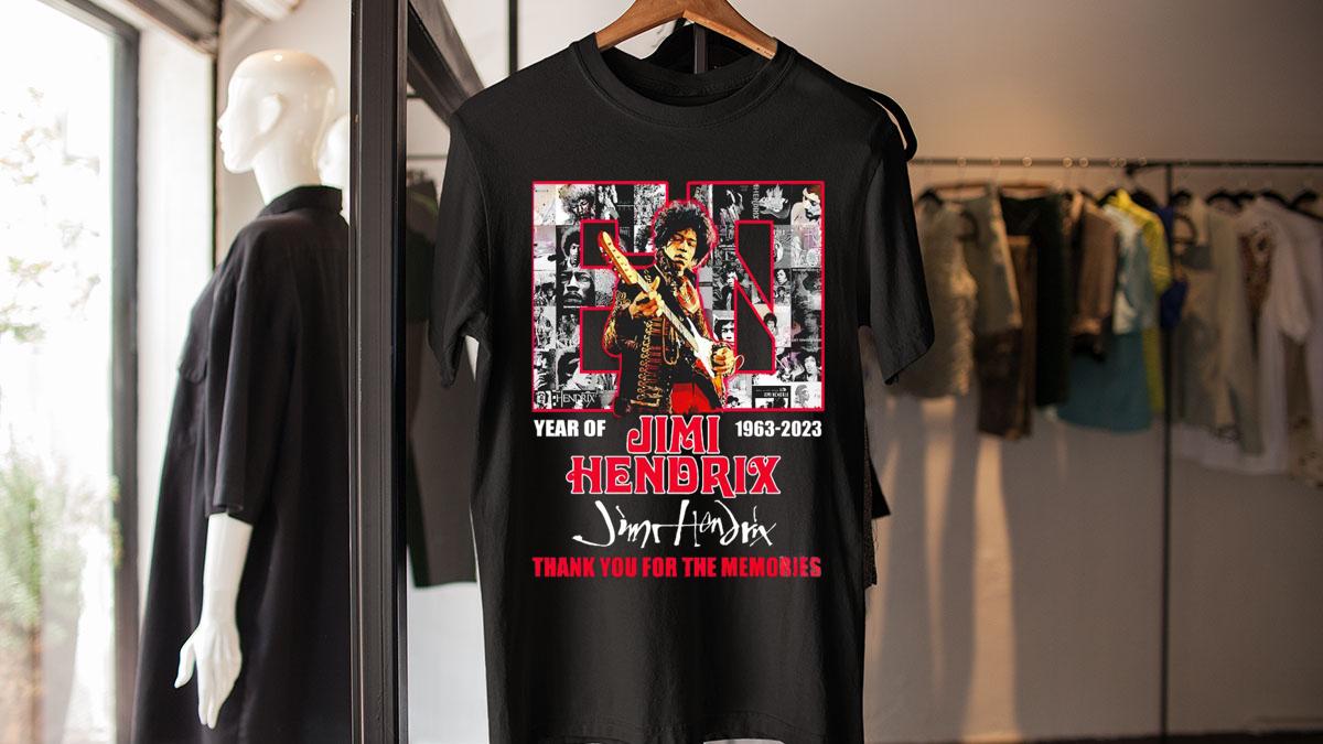 Jimi Hendrix 60 Years Of 1963-2023 Thank You For The Memories Signature t-shirt
