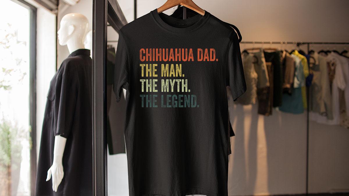Chihuahua Dad The Man The Myth The Legend Fathers Day Vintage t-shirt