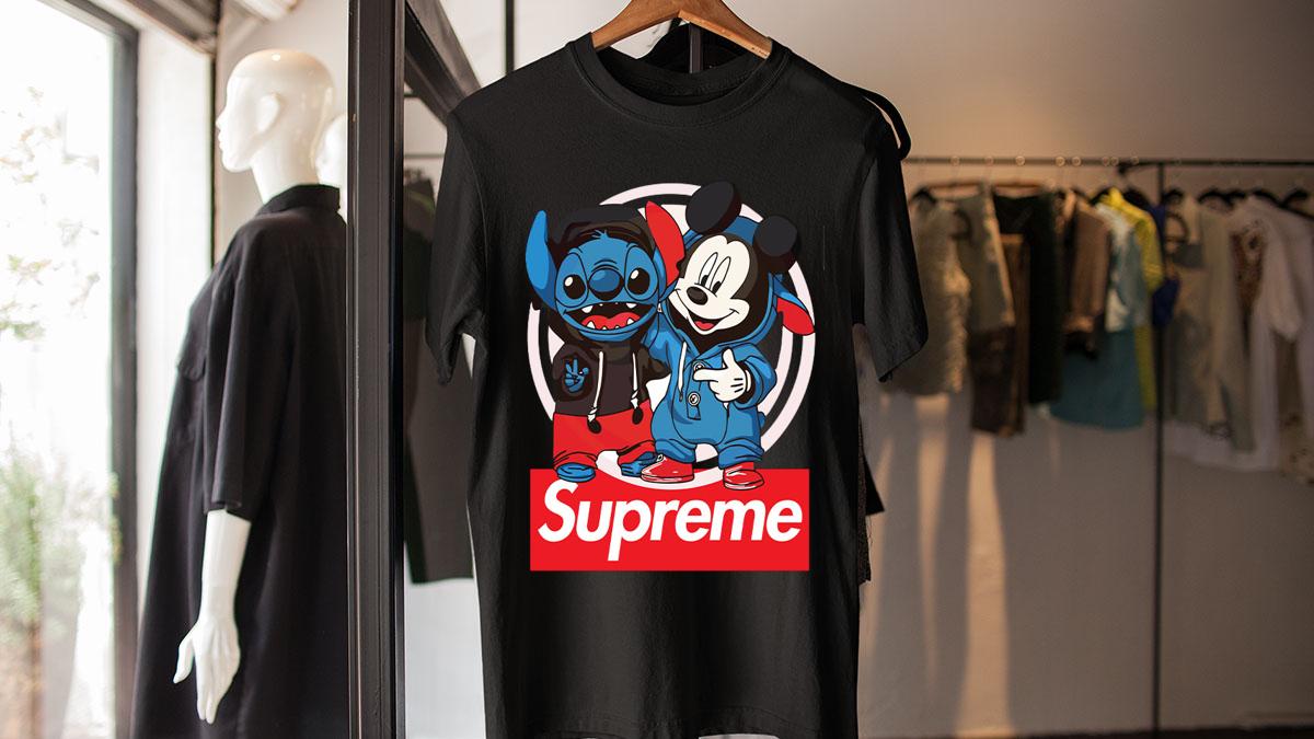 Stitch and Mickey Supreme t-shirt
