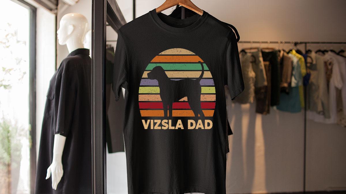 Vizsla Dad Retro Distressed Style t-shirt