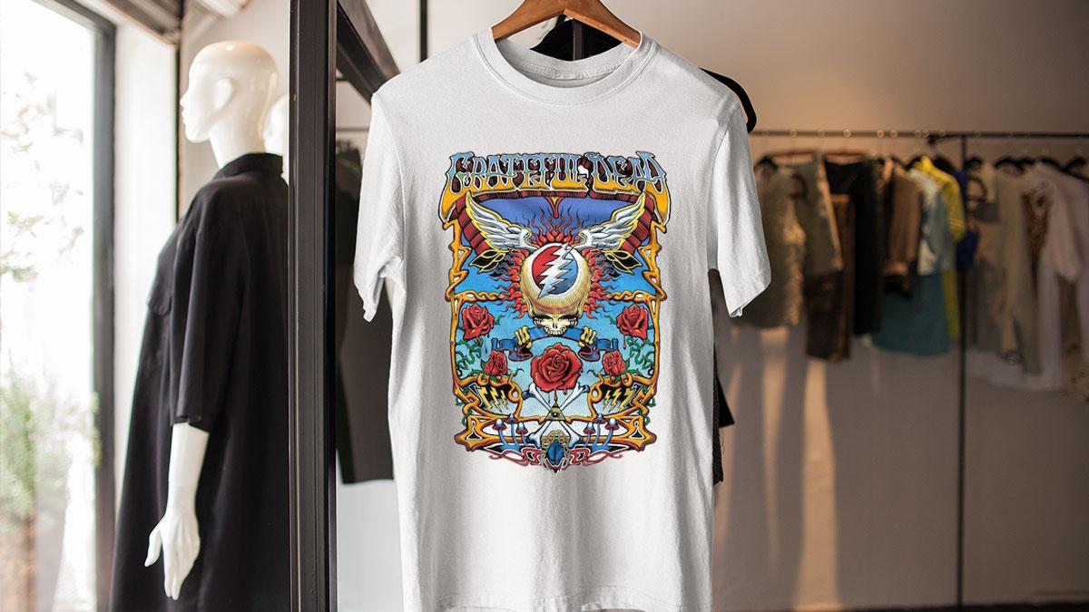 Liquid Blue Grateful Dead Flying SYF Aoxomoxoa t-shirt