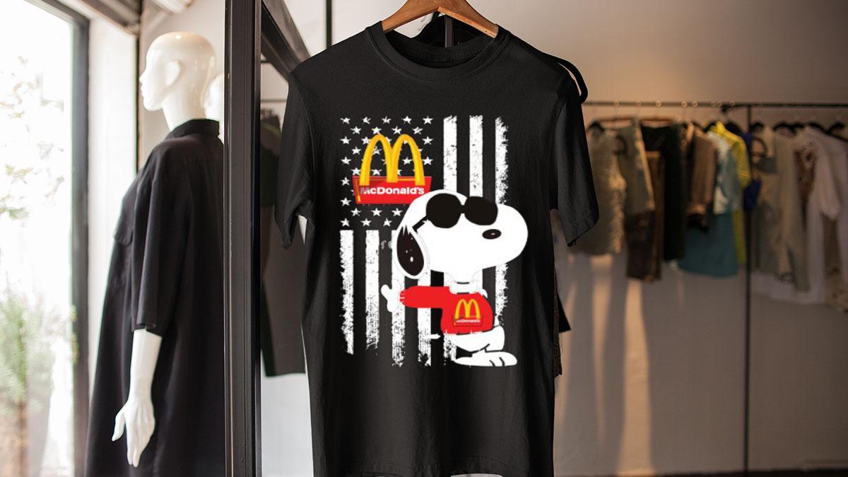 Snoopy McDonald's American Flag 4th Of July Independence Day t-shirt