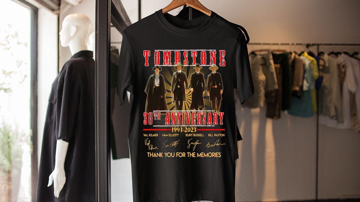 Tombstone 30th Aniversary 1993 2023 Thank you For The memories Signature t-shirt