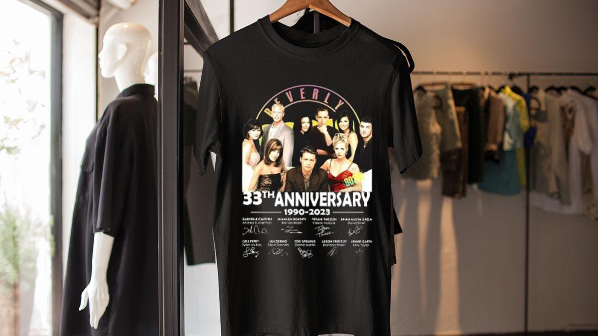 Beverly Hills 90210 33th anniversary 1990 2023 signature t-shirt