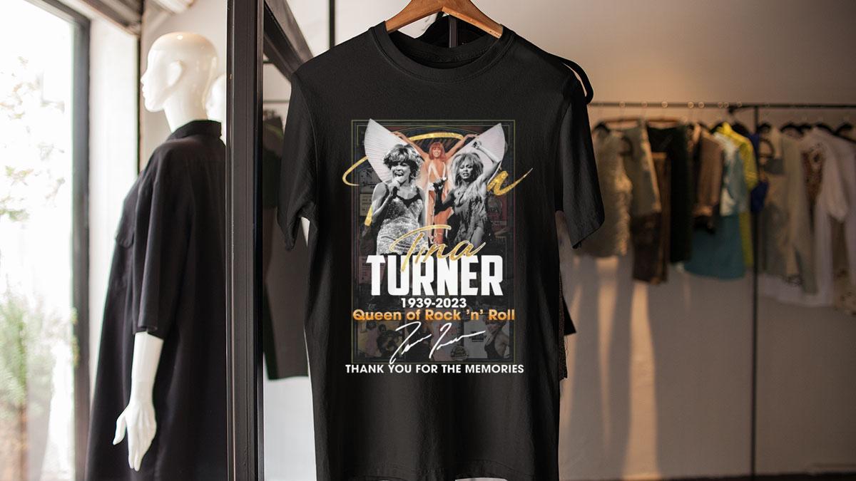 Tina Turner 1939 2023 Queen Of N Roll Thank You For The Memories Signature t-shirt