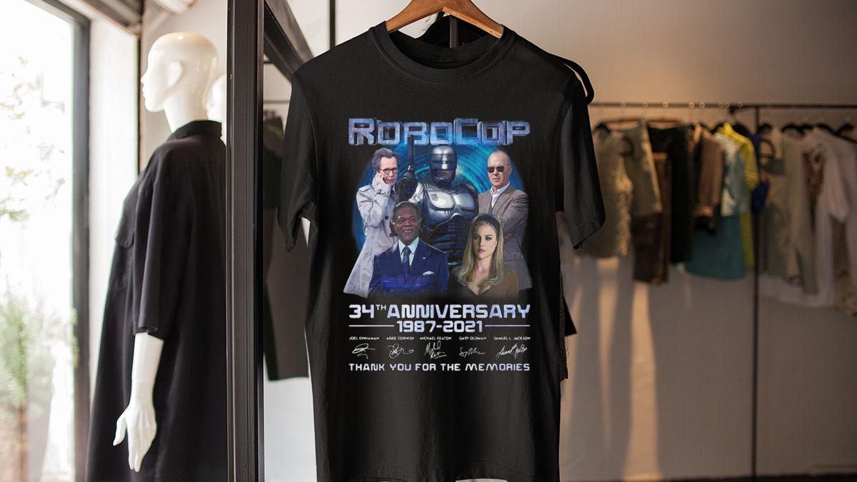 34th anniversary Robocop 1987 2021 Thank You For The Memories t-shirt