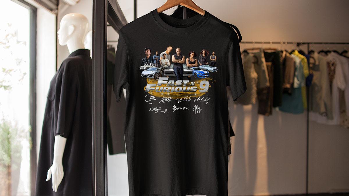 All character Fast and Furious 9 Signatures t-shirt