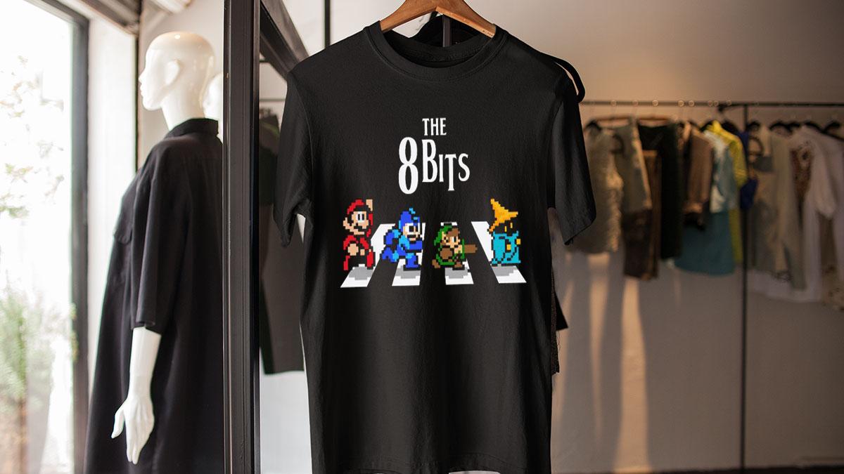The 8 Bits Abbey Road Super Mario Mega Man Link The Legend Of Zelda t-shirt