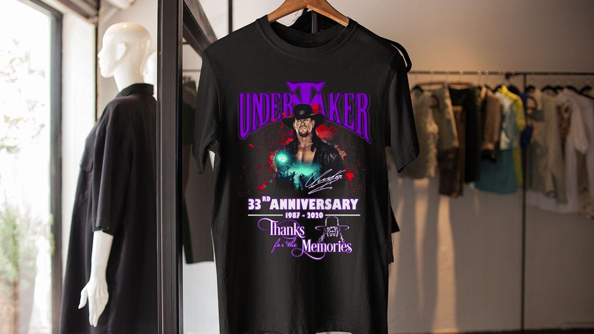 The Undertaker 33rd anniversary 1987 2020 thanks memories t-shirt