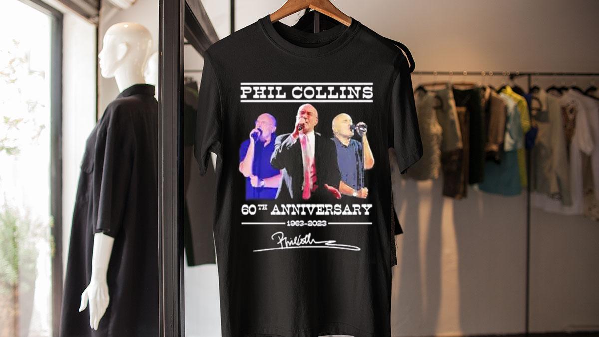 Phil Collins 60th Anniversary 1963 2023 Signature t-shirt