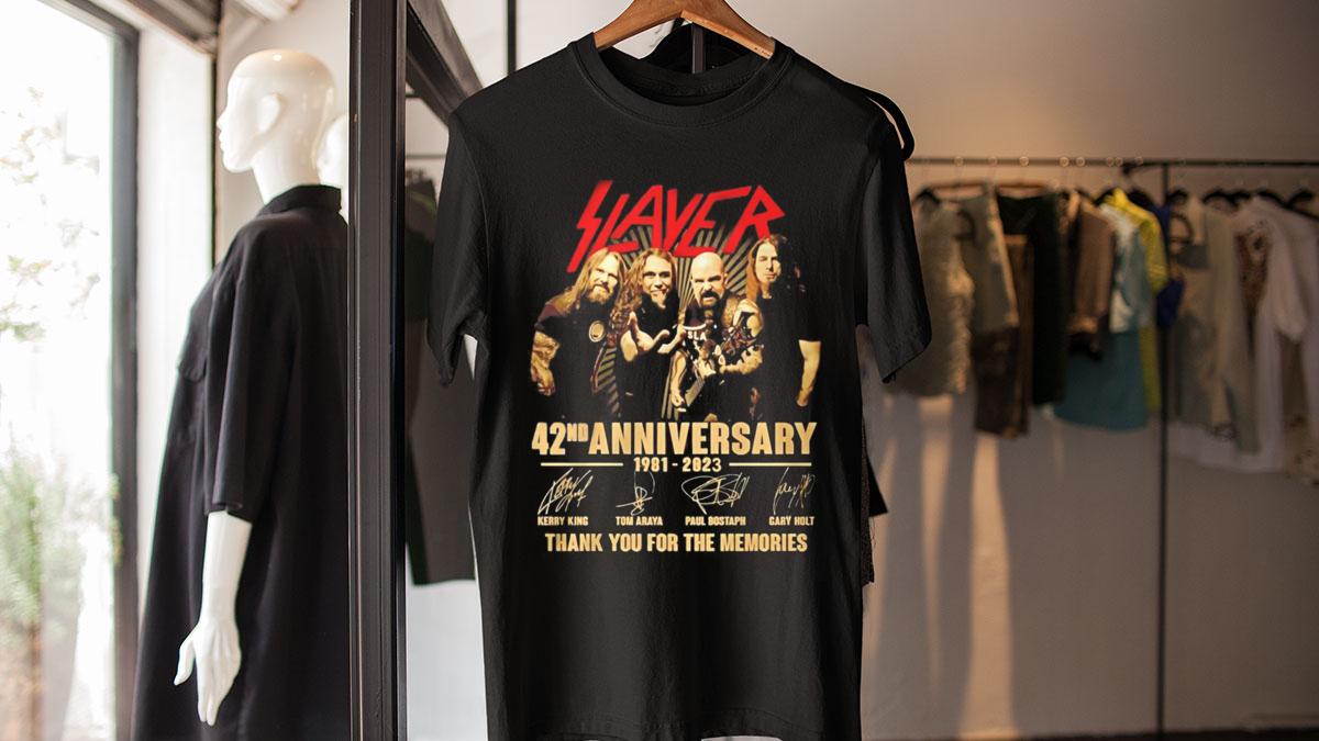 Slayer Band Member 42nd Anniversary 1981 2023 Signature t-shirt