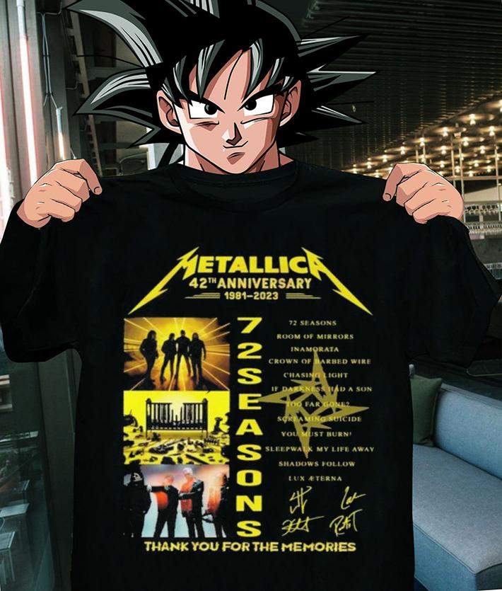 Metallica 42th anniversary 1981 2023 72 seasons thank you for the memories t-shirt