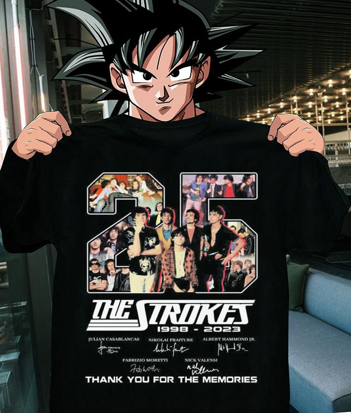 The Strokes 25 Years 1998-2023 Thank You For The Memories Signature t-shirt
