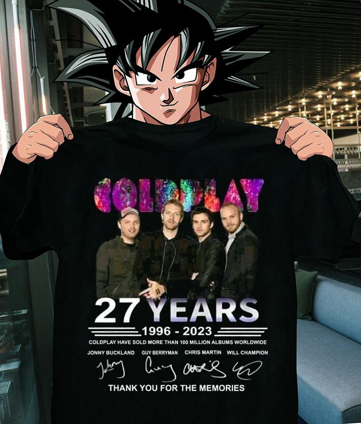 27 Years 1996-2023 Coldplay Have Sold More Than 100 Million Albums Worldwide t-shirt
