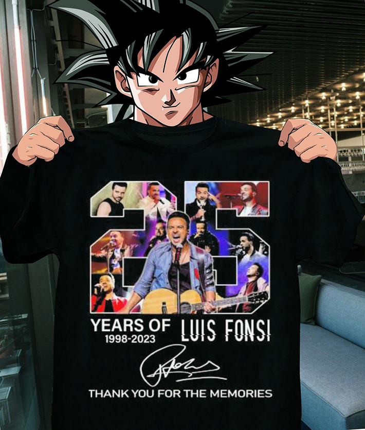 Luis Fonsi 25 Years Of 1998-2023 Thank You For The Memories Signature t-shirt