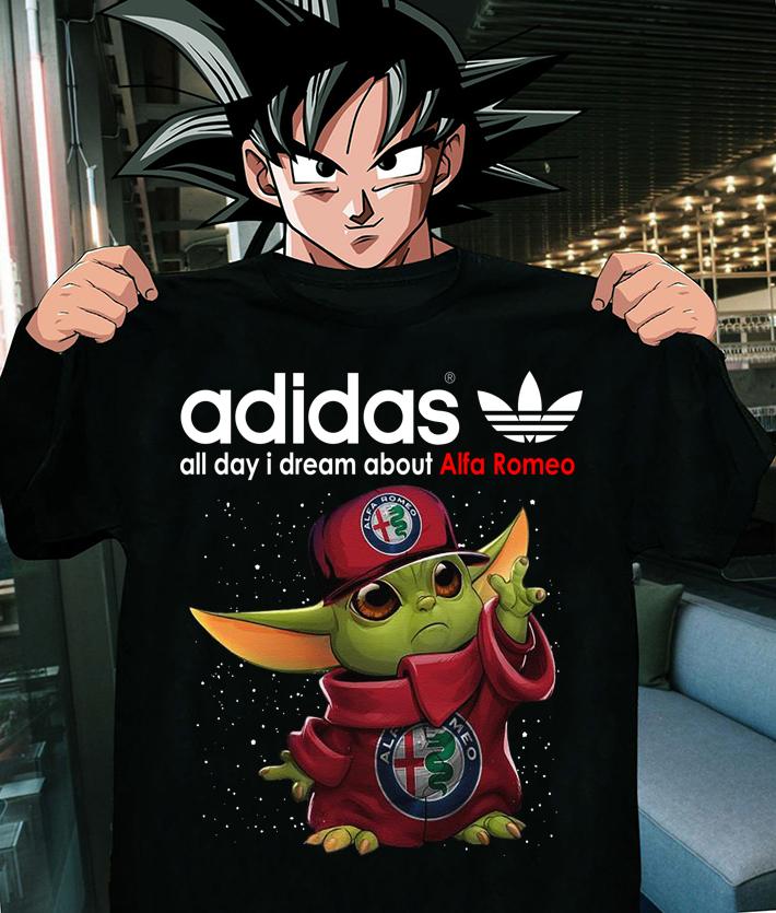 Star Wars Baby Yoda Adidas All Day I Dream About Alfa Romeo t-shirt