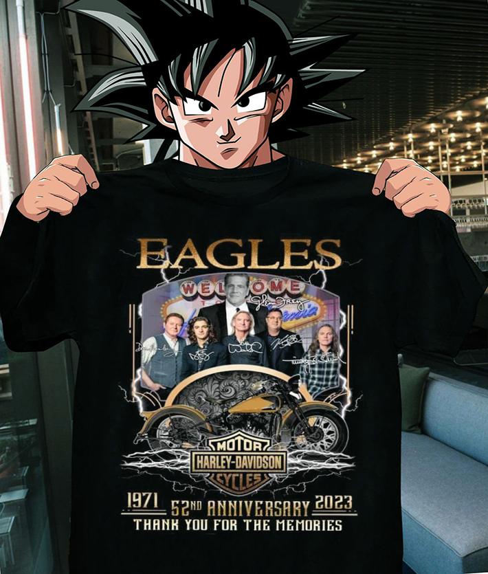 Eagles Motorcycles Harley-Davidson 1971 2023 52nd Anniversary Signature t-shirt