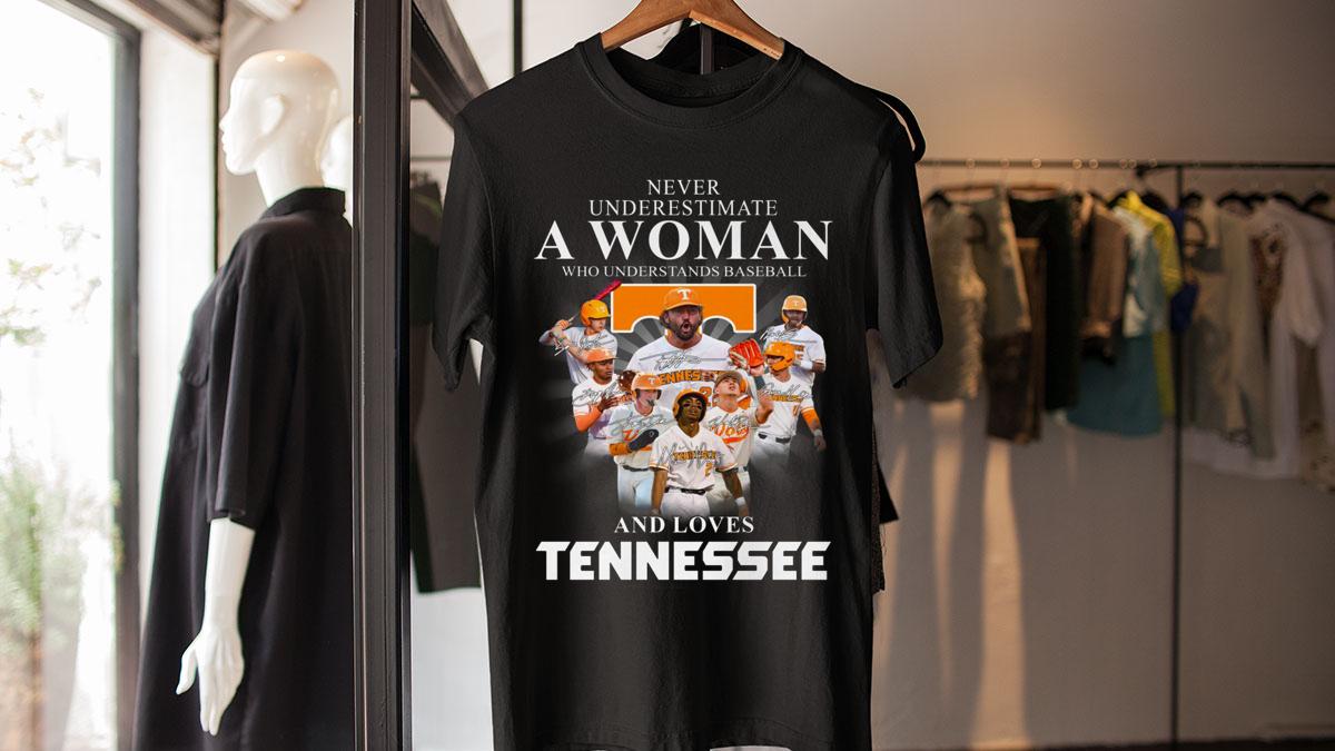 Never Underestimate A Woman Who Understands Baseball And Loves Tennessee Volunteers Baseball t-shirt