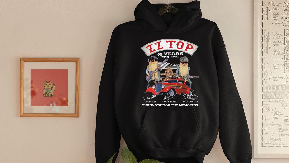 ZZ Top Band Member 55 Years 1969 2024 Thank You For The Memories t-shirt