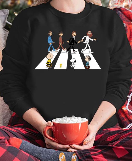 Abbey Road The Beatles Peanuts Snoopy Woodstock Charlie Brown tshirt ToTee Clothing