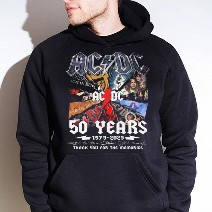 ACDC band 50 Years 1973-2023 Signature Thank You For The Memories t-shirt