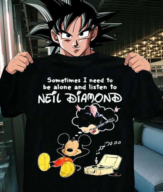 Mickey Mouse Sometimes I Need To Be Alone And Listen To Neil Diamond t-shirt