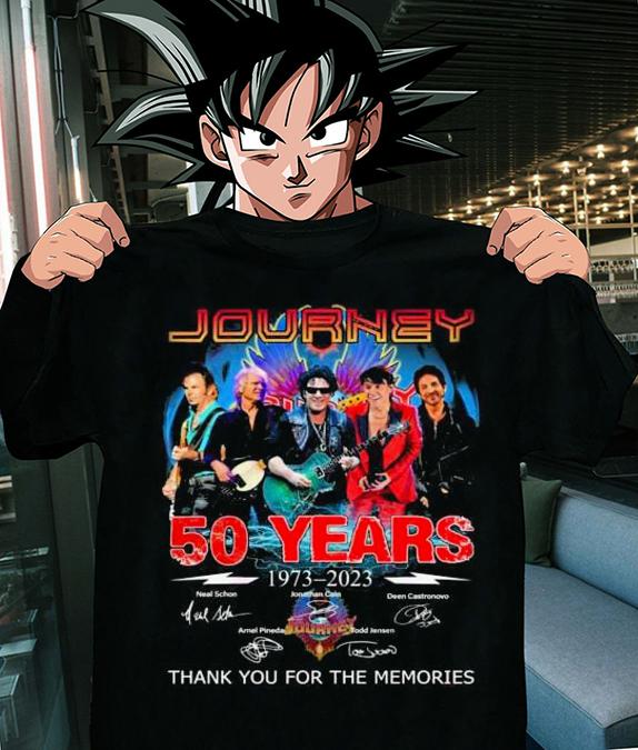 Journey Band 50 Years 1973-2023 Thank You For The Memories Signature t-shirt
