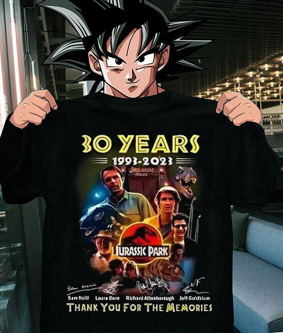 Jurassic Park 30 Years 1993-2023 Thank You For The Memories Signature t-shirt