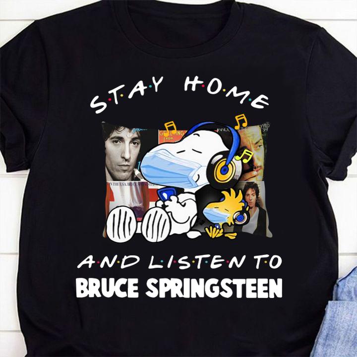 Friends Snoopy Stay Home And Listen To Bruce Springsteen Covid-19 t-shirt 64 4thofjulyshirt News