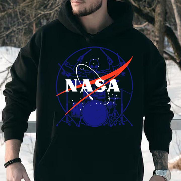 Alien Play Drummer Nasa Logo t-shirt