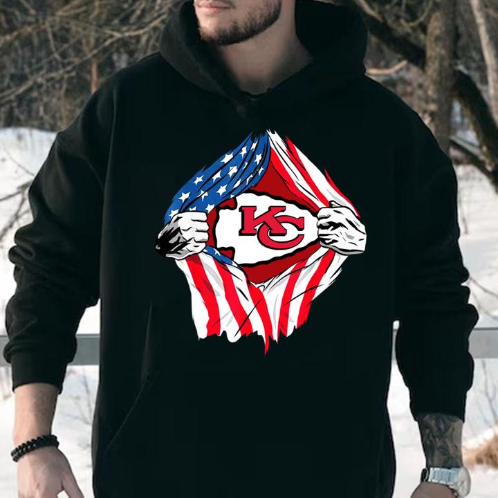 Blood Inside Me Kansas City Chiefs American Flag t-shirt