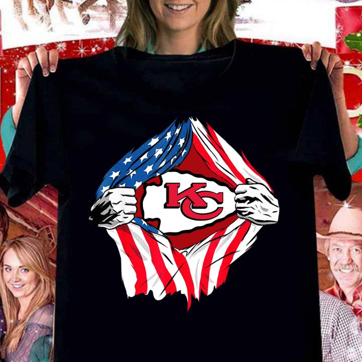 Blood Inside Me Kansas City Chiefs American Flag t-shirt
