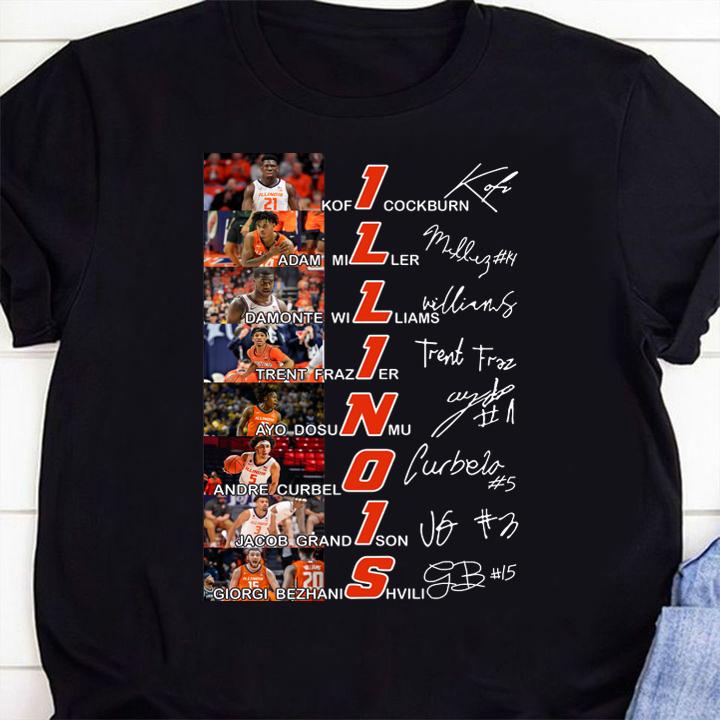 2021 Illinois Fighting Illini men's basketball Roster Signatures t-shirt 34 4thofjulyshirt News
