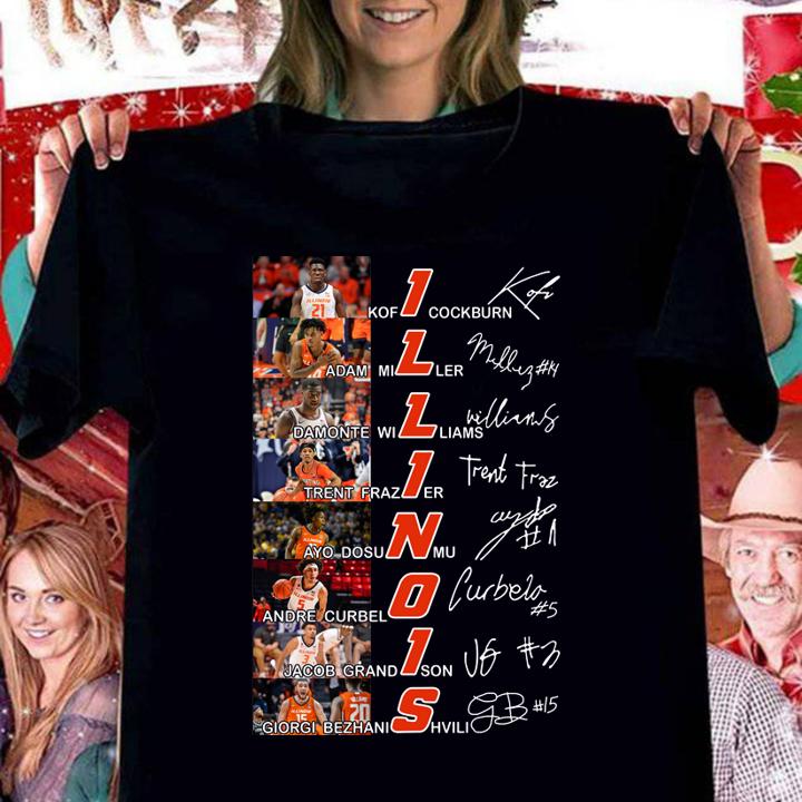 2021 Illinois Fighting Illini men's basketball Roster Signatures t-shirt