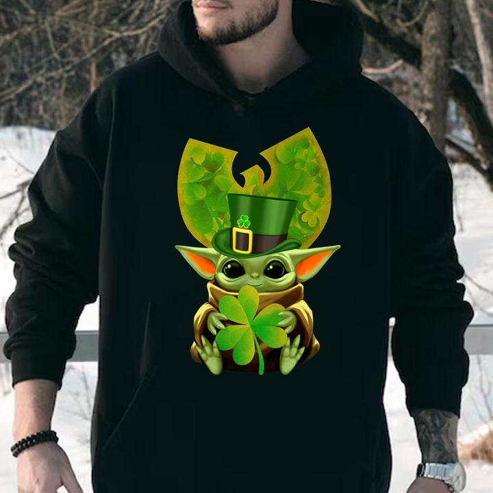 Baby Yoda Irish Wu Tang Logo Happy St Patricks Day t-shirt
