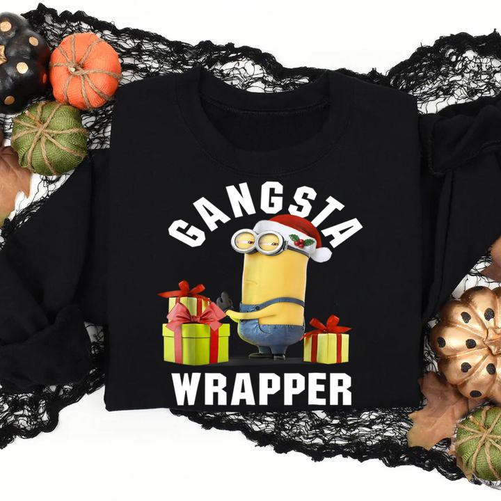 Despicable Me Minion Gansta Wrapper Christmas t-shirt