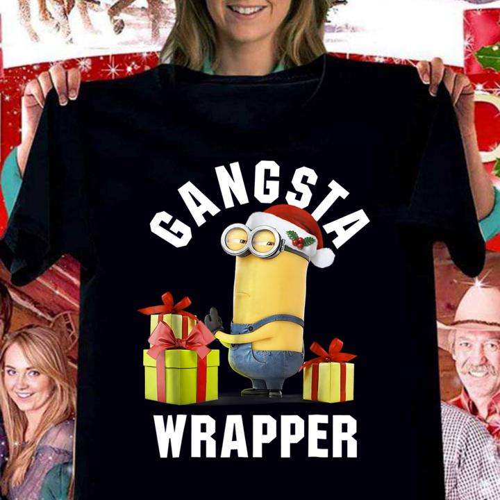 Despicable Me Minion Gansta Wrapper Christmas t-shirt