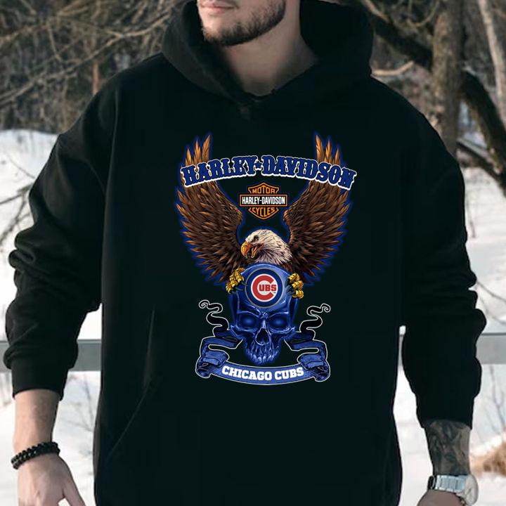 Harley Davidson Chicago Cubs, Harley Davidson Motocycles Agles Skull t-shirt