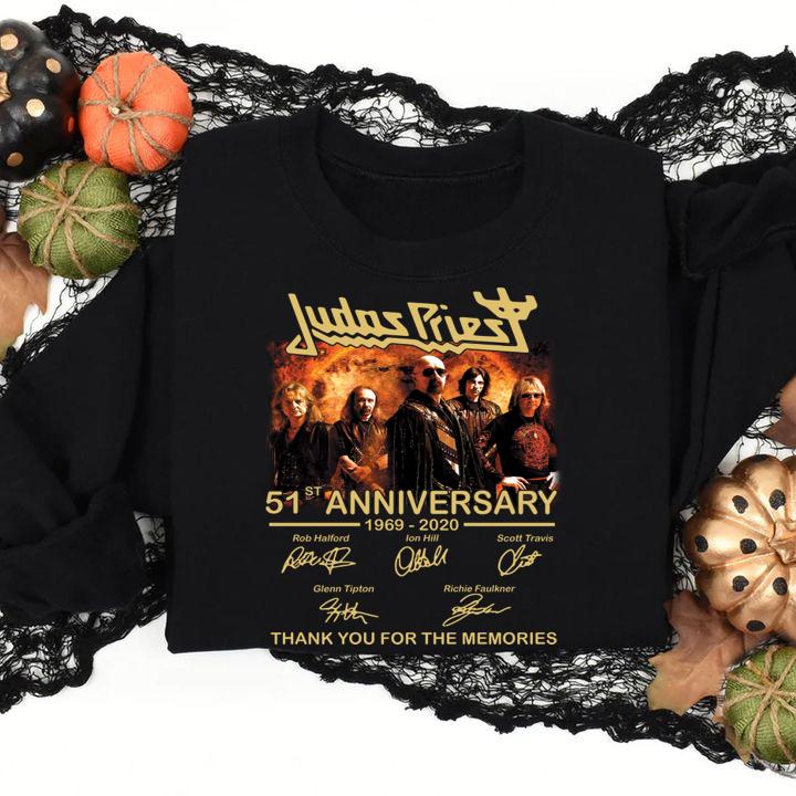 Judas Priest 51st anniversary 1969-2020 signatures t-shirt