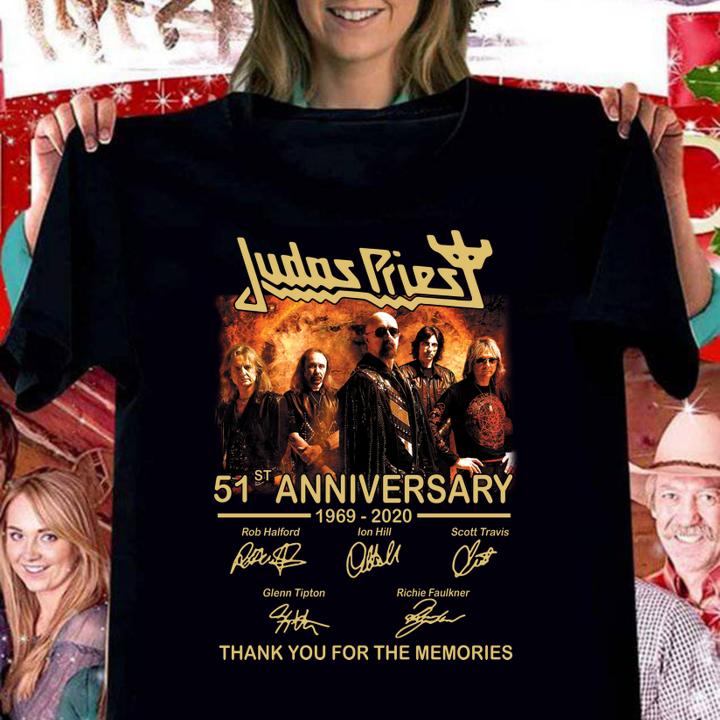 Judas Priest 51st anniversary 1969-2020 signatures t-shirt