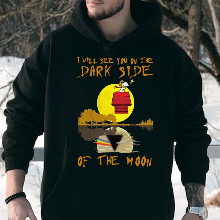 Snoopy Woodstock Pink Floyd I Will See You On The Dark Side Of The Moon t-shirt