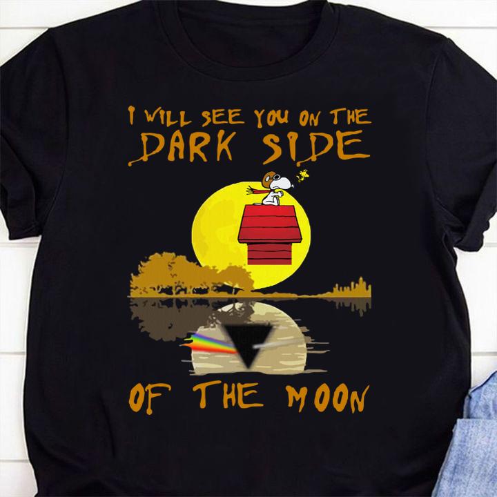 Snoopy Woodstock Pink Floyd I Will See You On The Dark Side Of The Moon t-shirt 41 4thofjulyshirt News