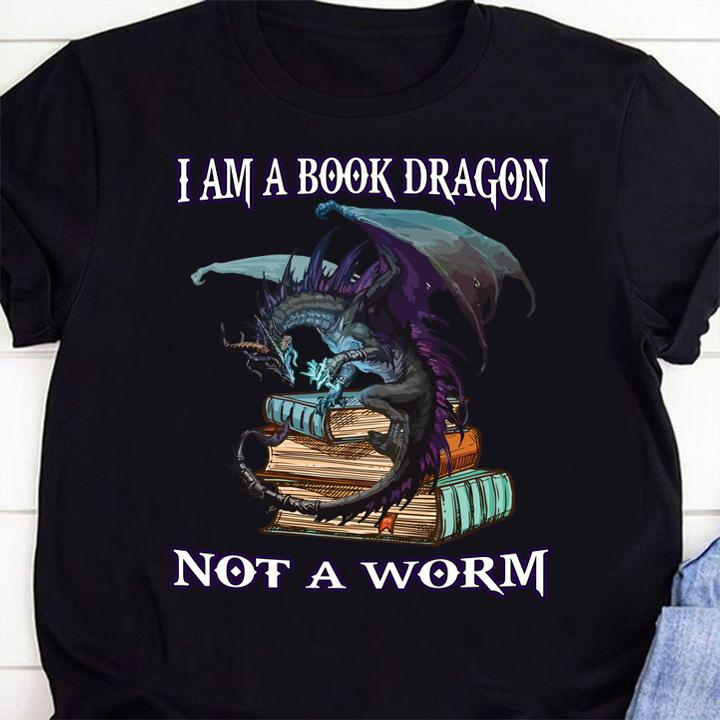 Top I Am Book Dragon Not A Worm Funny Book Worm t-shirt 32 4thofjulyshirt News