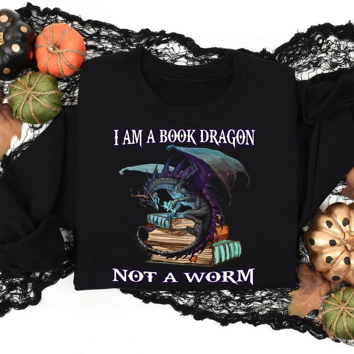 Top I Am Book Dragon Not A Worm Funny Book Worm t-shirt