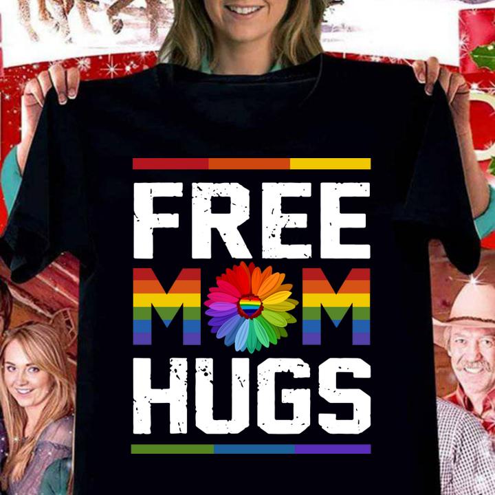 Pretty Free Mom Hugs Funny LGBT Lesbian Mom World Pride 2019 t-shirt