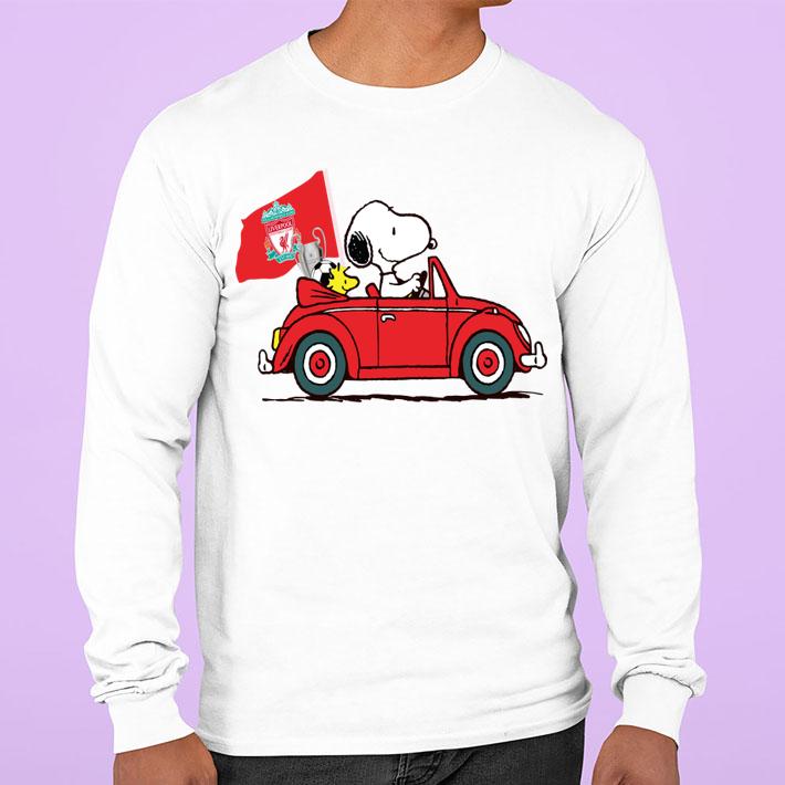 Snoopy Driving Car Liverpool t-shirt
