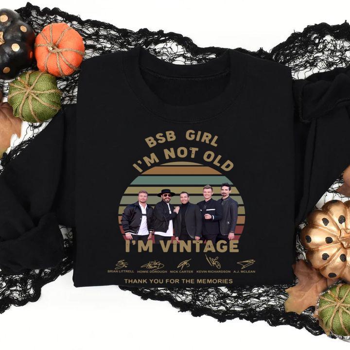 BSB girl i'm not old i'm vintage signatures thank you for the memories t-shirt